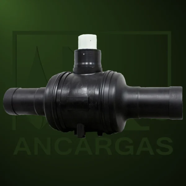 Válvula de esfera PE 100 con tulipa cuarto de vuelta - Imagen Web de Ancargas ©