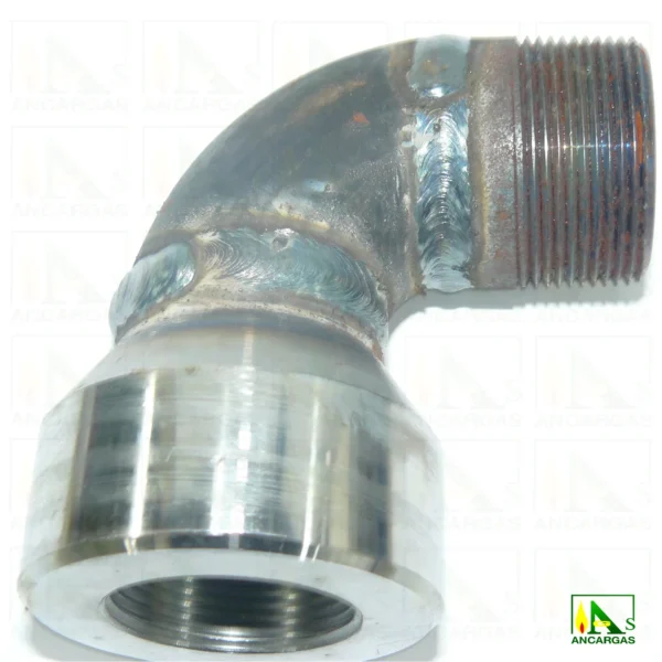 Adaptador-Expansionador ACODADO acero forjado 3000 lbs NPT - Imagen Web de Ancargas ©