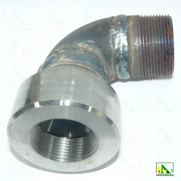 Adaptador-Expansionador ACODADO acero forjado 3000 lbs NPT - Imagen Web de Ancargas ©
