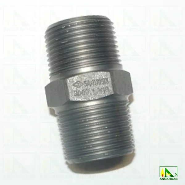 Doble macho NPT hexagonal acero forjado 3000 lbs - Imagen Web de Ancargas ©