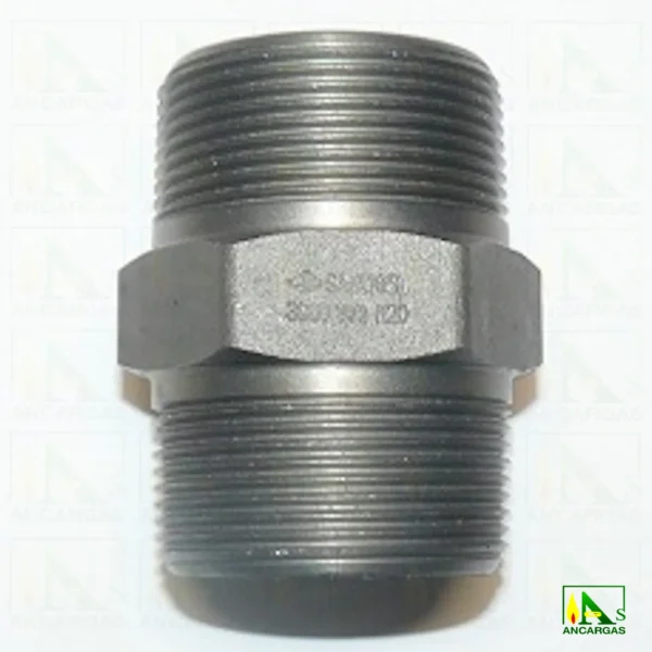 Doble macho NPT hexagonal acero forjado 3000 lbs - Imagen Web de Ancargas ©