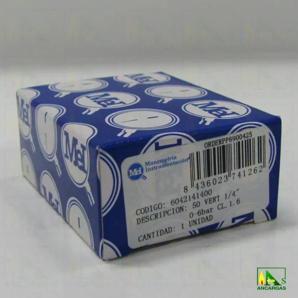 Manómetro 0-6 bar rosca M-1/4" con indicador servicio - reserva - Imagen Web de Ancargas ©