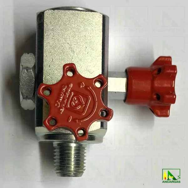 Válvula de 3 vías 1/2" para manómetro sin enchufe rápido - Imagen Web de Ancargas ©