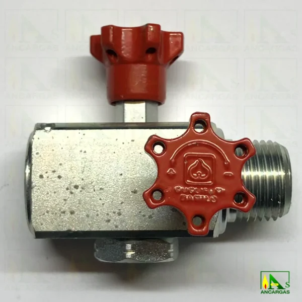 Válvula de 3 vías 1/2" para manómetro sin enchufe rápido - Imagen Web de Ancargas ©
