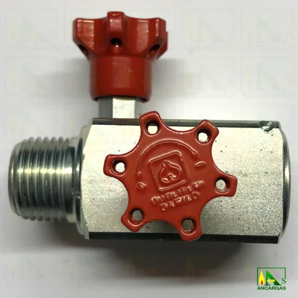 Válvula de 3 vías 1/2" para manómetro sin enchufe rápido - Imagen Web de Ancargas ©