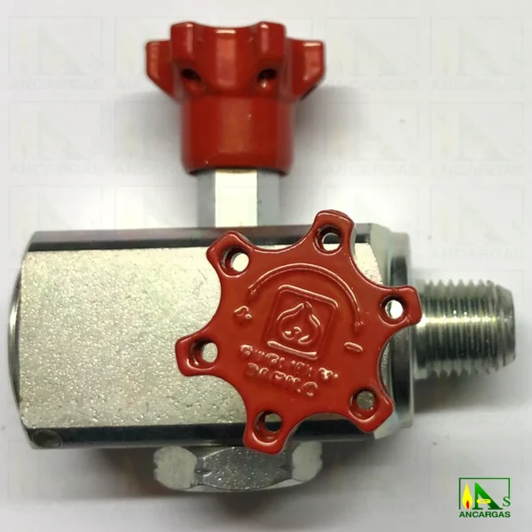 Válvula de 3 vías 1/2" para manómetro sin enchufe rápido - Imagen Web de Ancargas ©