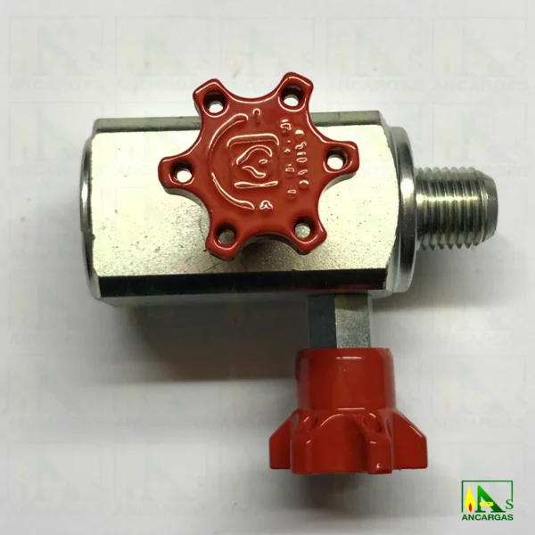 Válvula de 3 vías 1/2" para manómetro sin enchufe rápido - Imagen Web de Ancargas ©