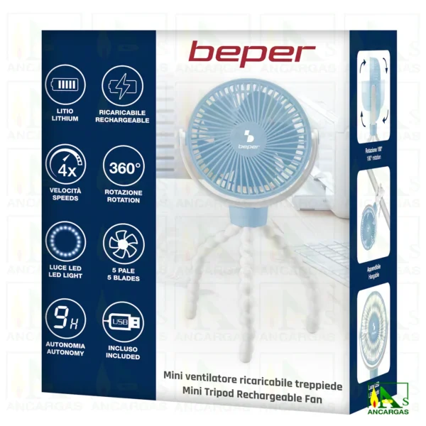 Beper Mini ventilador tripod - Imagen Web de Ancargas ©