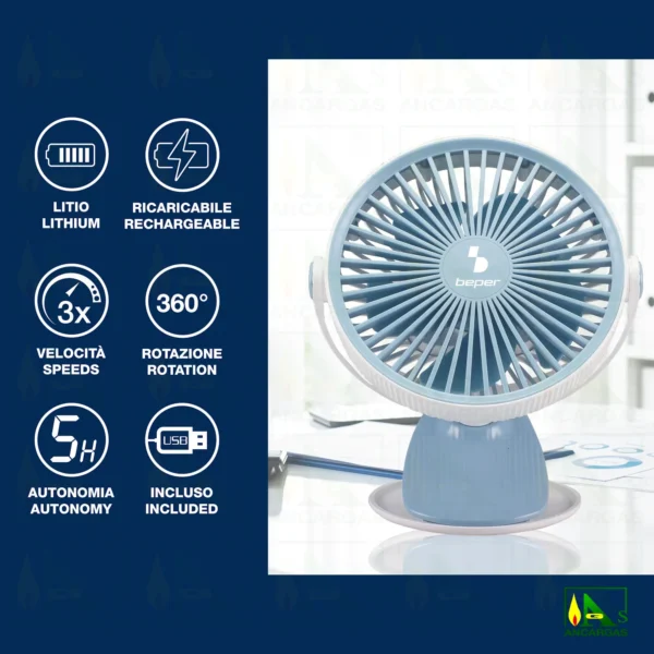 Beper Mini ventilador clip - Imagen Web de Ancargas ©