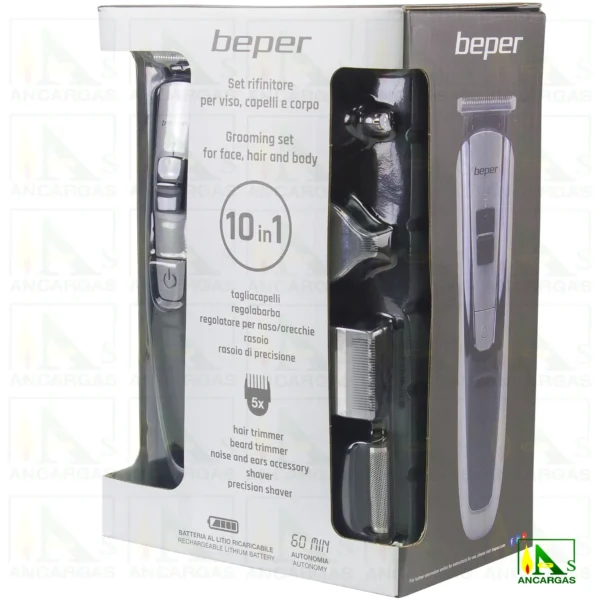 Kit de barbero 10 en 1 cortapelos recortador Beper - Imagen Web de Ancargas ©