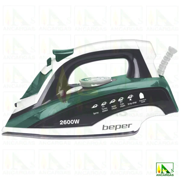 PLANCHA DE ROPA CON PLACA DE ACERO 2600W BEPER - Imagen Web de Ancargas ©