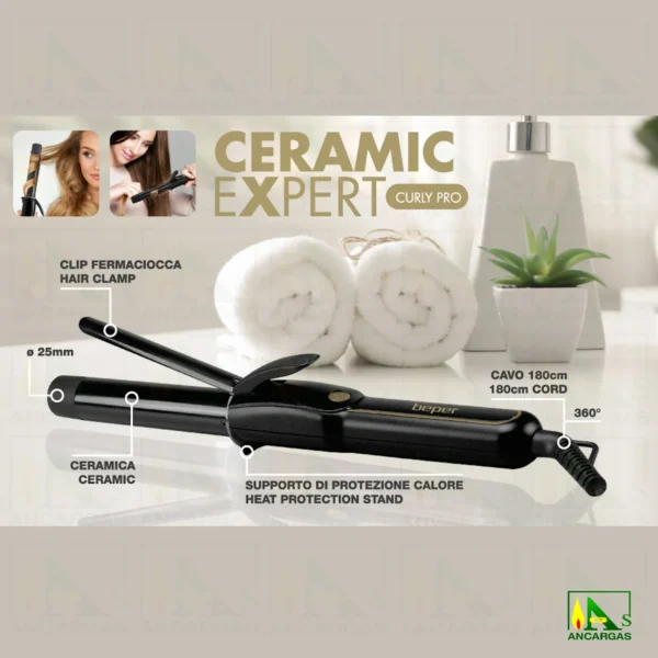 RIZADOR DE PELO CERAMICO BEPER - Imagen Web de Ancargas ©