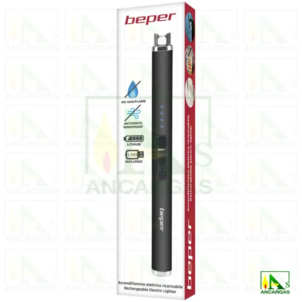 ENCENDEDOR ELECTRICO RECARGABLE USB BEPER - Imagen Web de Ancargas ©