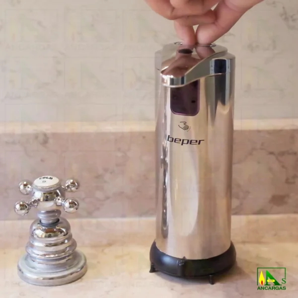 Dispensador de jabón automático cromado Beper - Imagen Web de Ancargas ©