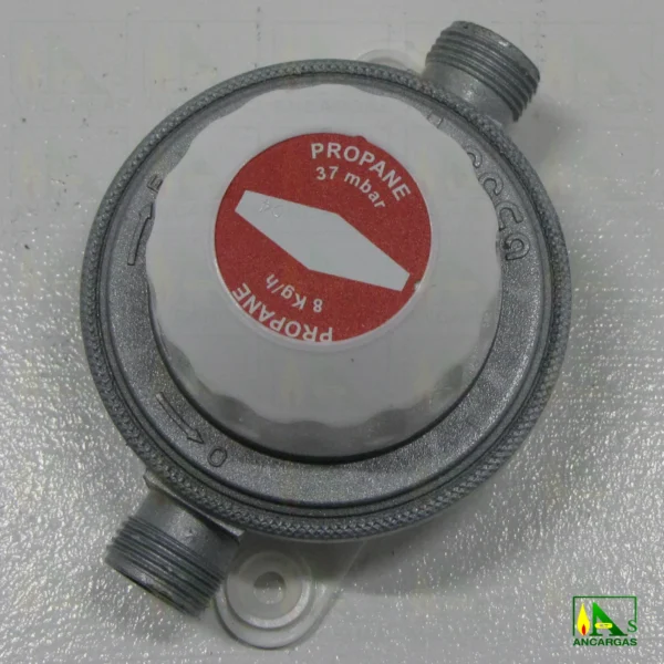 Regulador Reca 8kgh 37mbar VIS MIN con capucha - Imagen Web de Ancargas ©