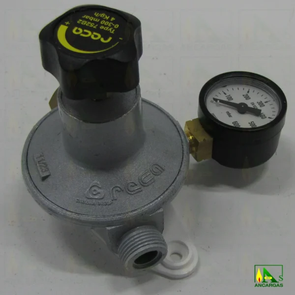 Regulador Reca 4kgh regulable 0-300mbar con manómetro - Imagen Web de Ancargas ©
