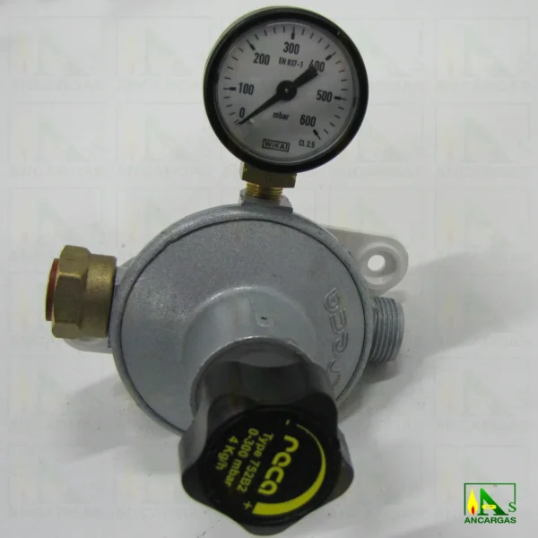 Regulador Reca 4kgh regulable 0-300mbar con manómetro - Imagen Web de Ancargas ©