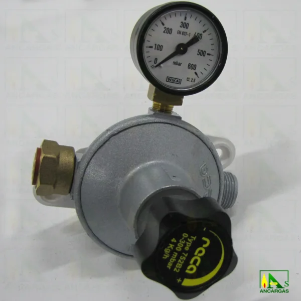 Regulador Reca 4kgh regulable 0-300mbar con manómetro - Imagen Web de Ancargas ©
