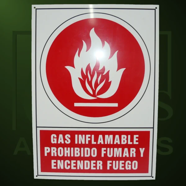 Letrero GAS INFLAMABLE - Imagen Web de Ancargas ©