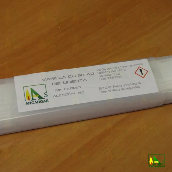 Varilla para soldar con plata 30% - Imagen Web de Ancargas ©