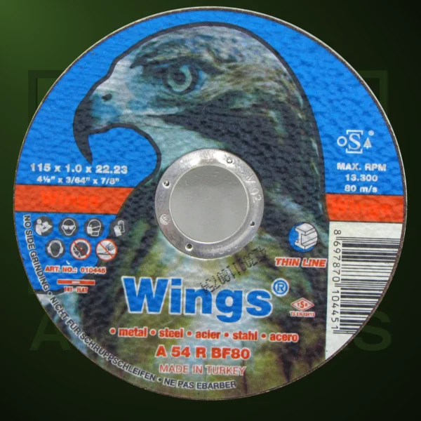 Discos Abrasivos Wings Azul corte inox. Ø115mm espes.1mm Orific.22,2mm - Imagen Web de Ancargas ©