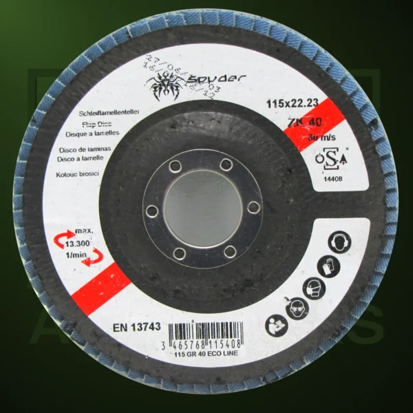 Discos Abrasivos Spyder de Lámina de Zirconio Ø115mm Grano 40 - Imagen Web de Ancargas ©