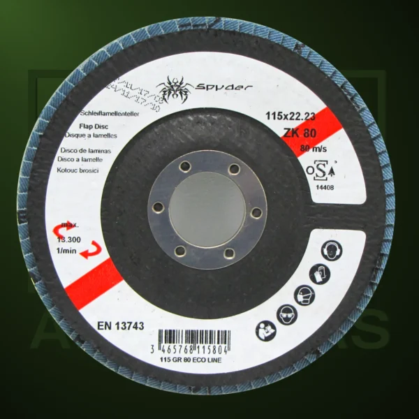 Discos Abrasivos Spyder de Lámina de Zirconio Ø115mm Grano 80 - Imagen Web de Ancargas ©