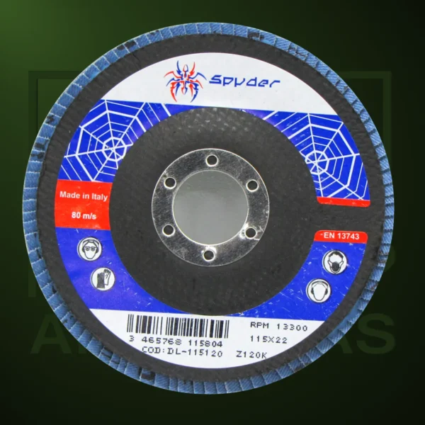 Discos Abrasivos Spyder de Lámina de Zirconio Ø115mm Grano 120 - Imagen Web de Ancargas ©