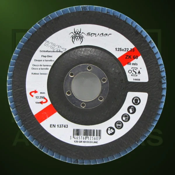 Discos Abrasivos Spyder de Lámina de Zirconio Ø125mm Grano 60 - Imagen Web de Ancargas ©