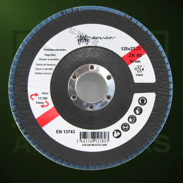 Discos Abrasivos Spyder de Lámina de Zirconio Ø125mm Grano 80 - Imagen Web de Ancargas ©