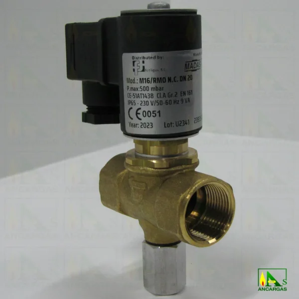 Electroválvula rearme manual NC a 230V - 500mbar DN20 - Imagen Web de Ancargas ©
