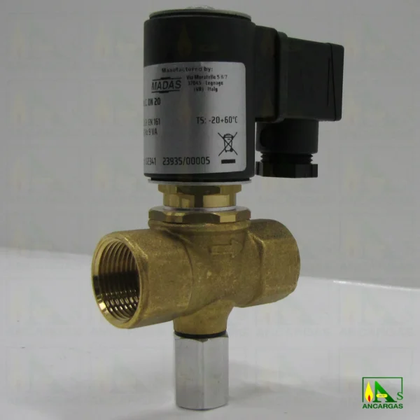 Electroválvula rearme manual NC a 230V - 500mbar DN20 - Imagen Web de Ancargas ©