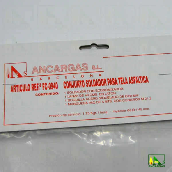 Conjunto soldador tela asfaltica - Imagen Web de Ancargas ©