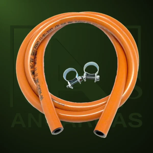 Kit Manguera butano 1.5m y abrazaderas - Imagen Web de Ancargas ©