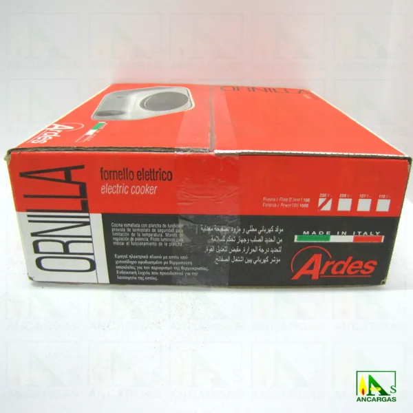 Hornillo eléctrico esmaltado blanco 1500W placa hierro Ø 18cm - Imagen Web de Ancargas ©