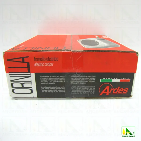 Hornillo eléctrico esmaltado blanco 1500W placa hierro Ø 18cm - Imagen Web de Ancargas ©