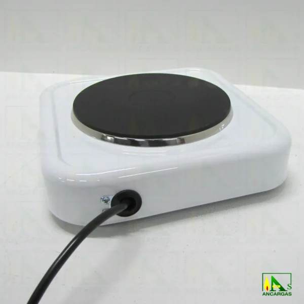 Hornillo eléctrico esmaltado blanco 1500W placa hierro Ø 18cm - Imagen Web de Ancargas ©