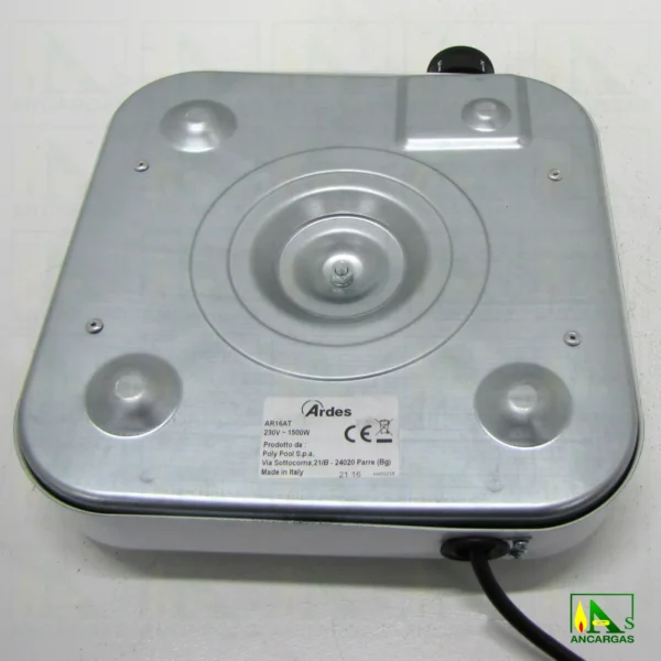 Hornillo eléctrico esmaltado blanco 1500W placa hierro Ø 18cm - Imagen Web de Ancargas ©