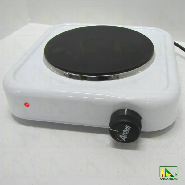 Hornillo eléctrico esmaltado blanco 1500W placa hierro Ø 18cm - Imagen Web de Ancargas ©