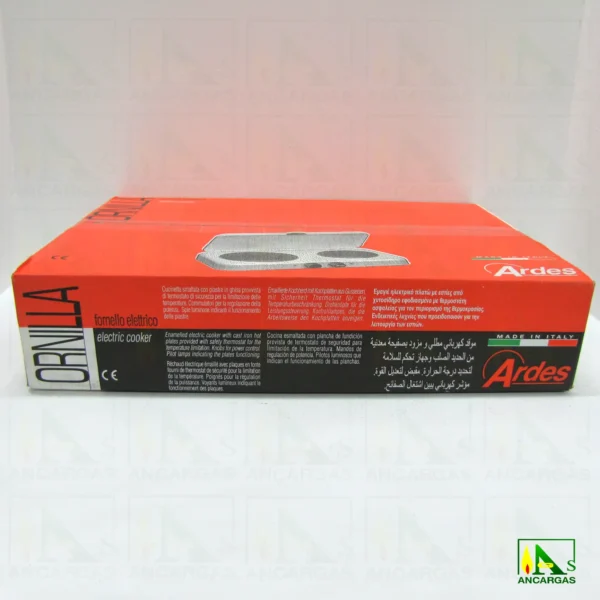 Hornillo eléctrico doble con tapa blanco 1000W+1500W placas hierro Ø 14,5+18cm - Imagen Web de Ancargas ©