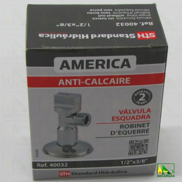 Llave de escuadra Roc de latón cromado - Imagen Web de Ancargas ©