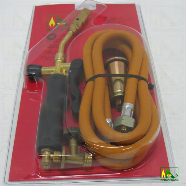 Soldador con economizador boquillas de 18 y 30 mm manguera y llave camping - Imagen Web de Ancargas ©