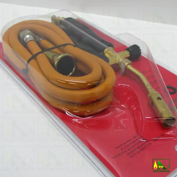 Soldador con economizador boquillas de 18 y 30 mm manguera y llave camping - Imagen Web de Ancargas ©