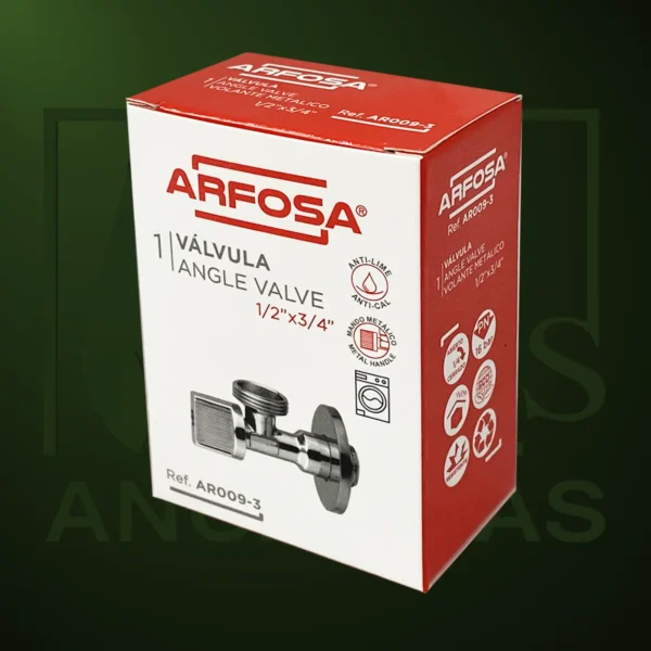 Llave de corte de agua lavadora antical metalica - Imagen Web de Ancargas ©