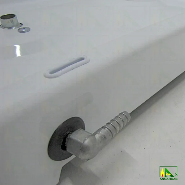 Cocina de gas de 2 fuegos en acero esmaltado blanco con tapa ideal camping - Imagen Web de Ancargas ©