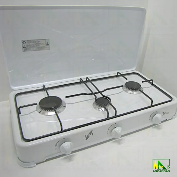 Cocina de gas a 3 fuegos - Imagen Web de Ancargas ©