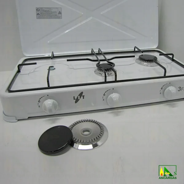 Cocina de gas a 3 fuegos - Imagen Web de Ancargas ©