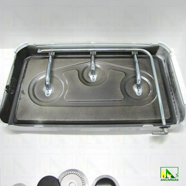 Cocina de gas a 3 fuegos - Imagen Web de Ancargas ©