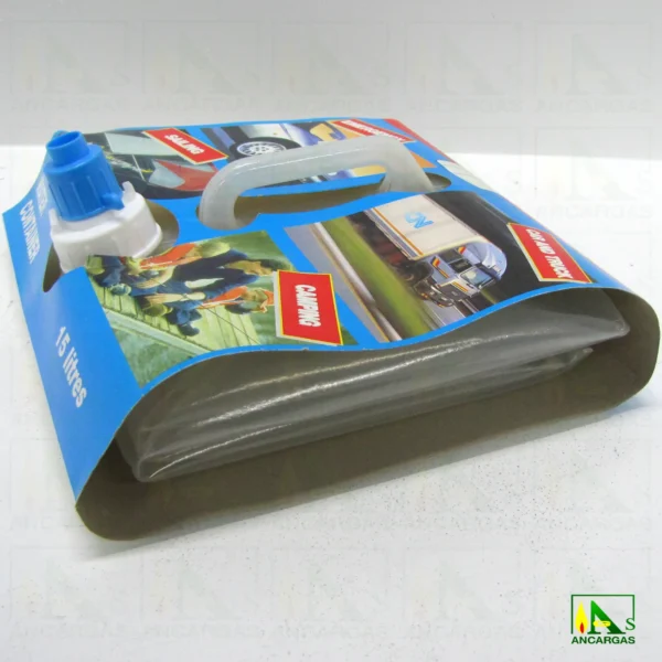 Tonel plegable para agua 15L en plástico para alimentación con asa y grifo - Imagen Web de Ancargas ©