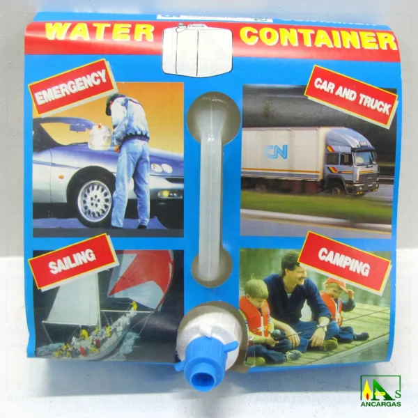 Tonel plegable para agua 15L en plástico para alimentación con asa y grifo - Imagen Web de Ancargas ©